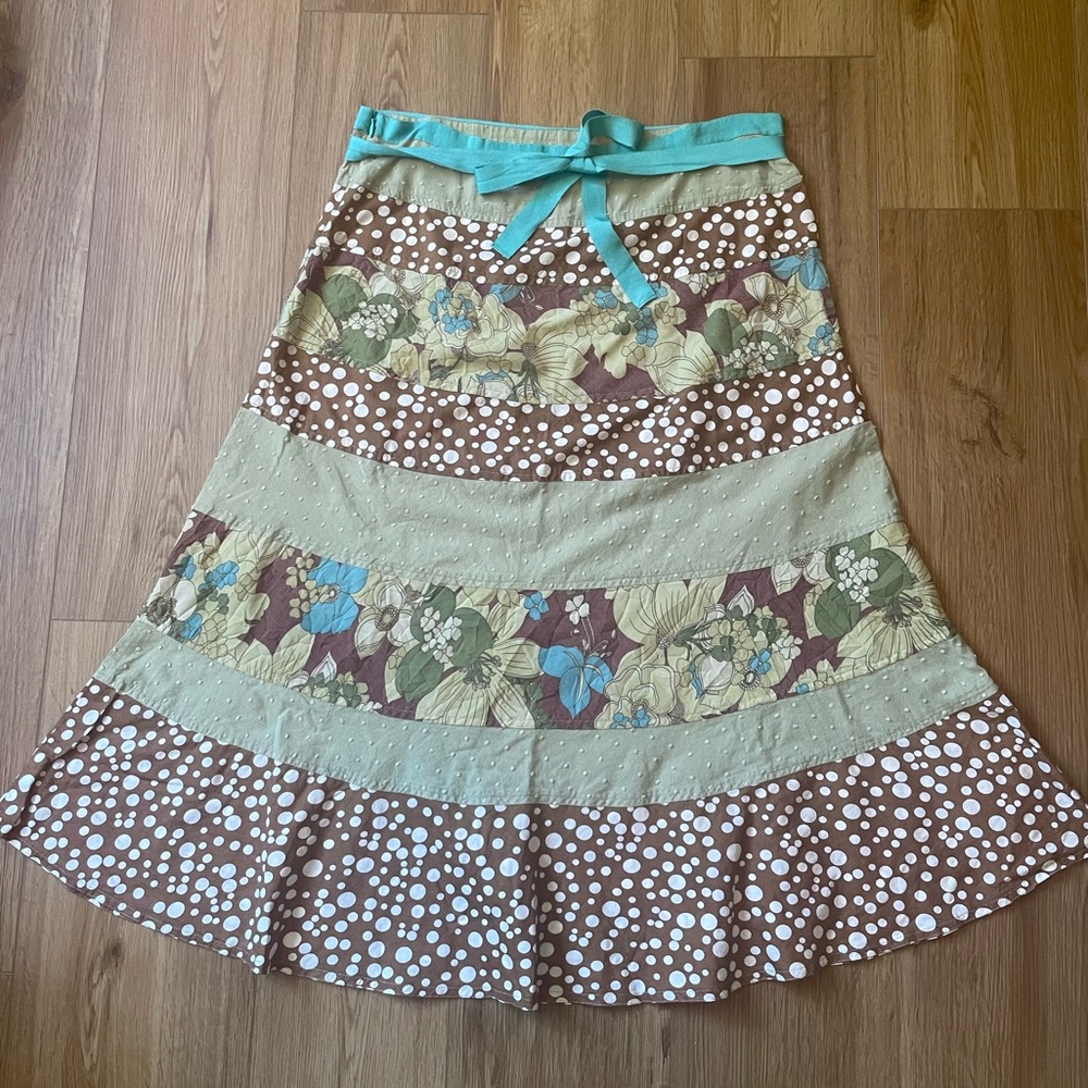Neesh by D.A.R. floral tiered skirt, L